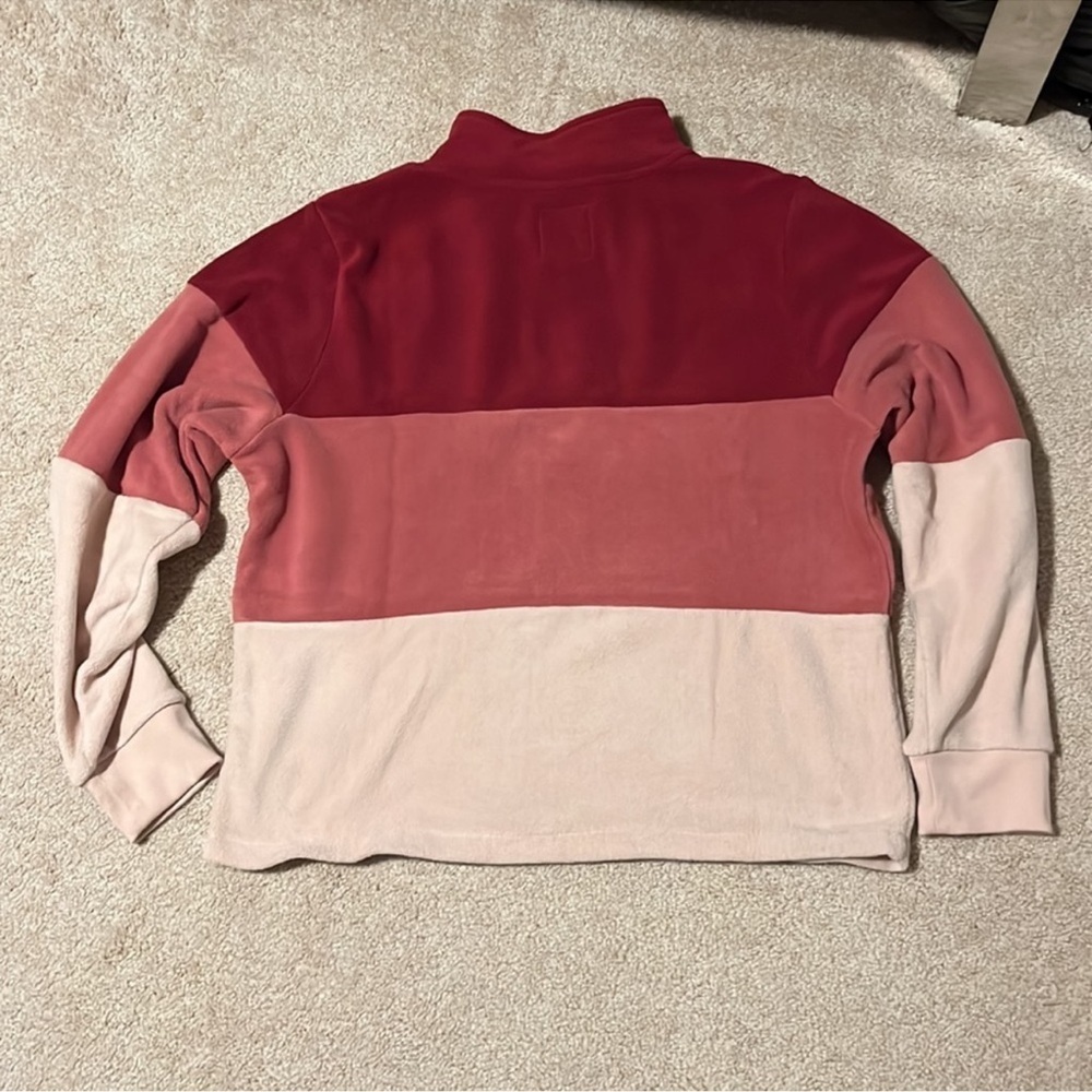 Ivory Ella Colorblock Fleece Pullover, Partial Zip, Large - Picture 3 of 6